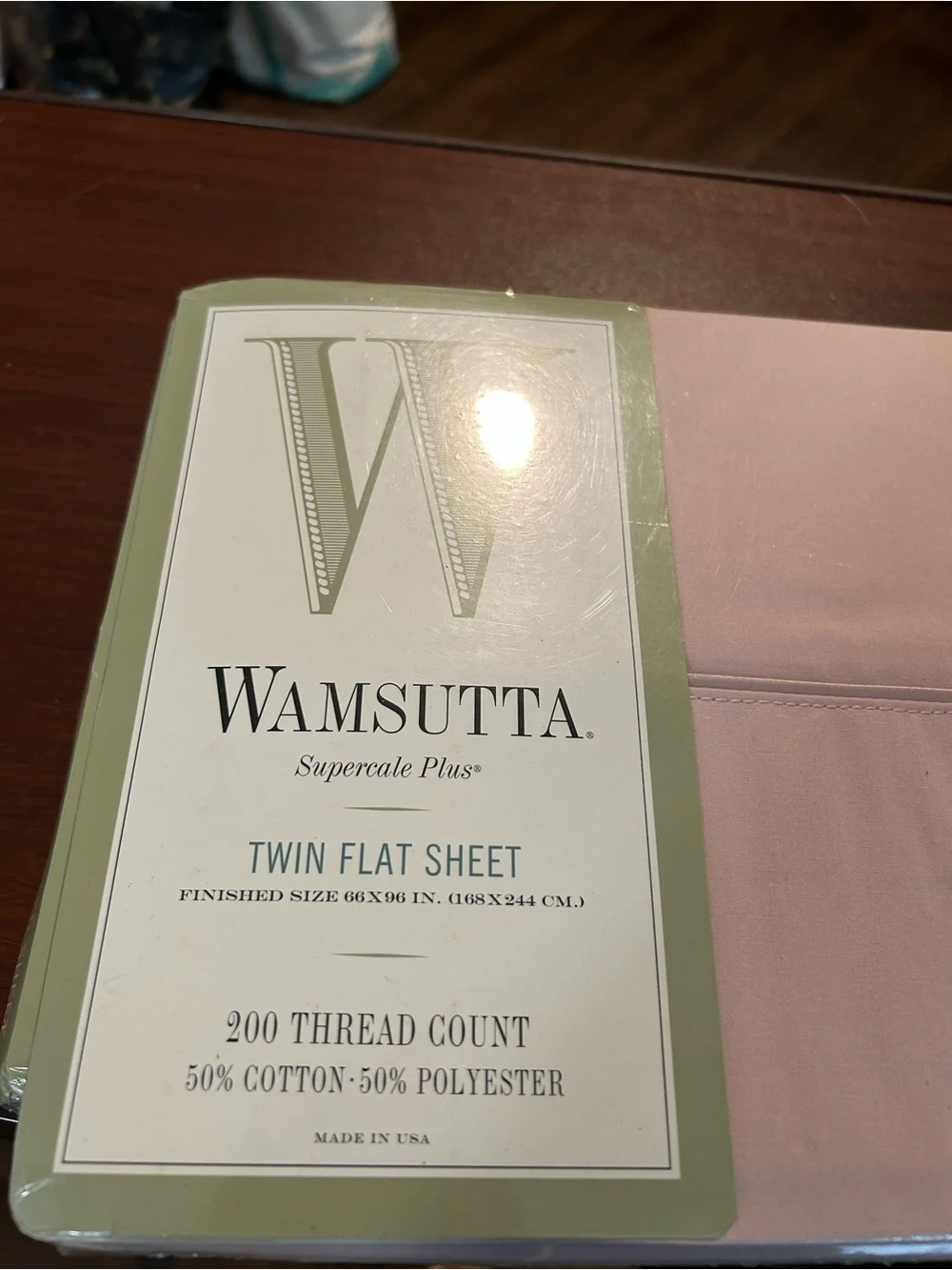 Wamsutta Twin Sheet Set in Blush Pink, NWOT, 50% cotton 50% polyester.
